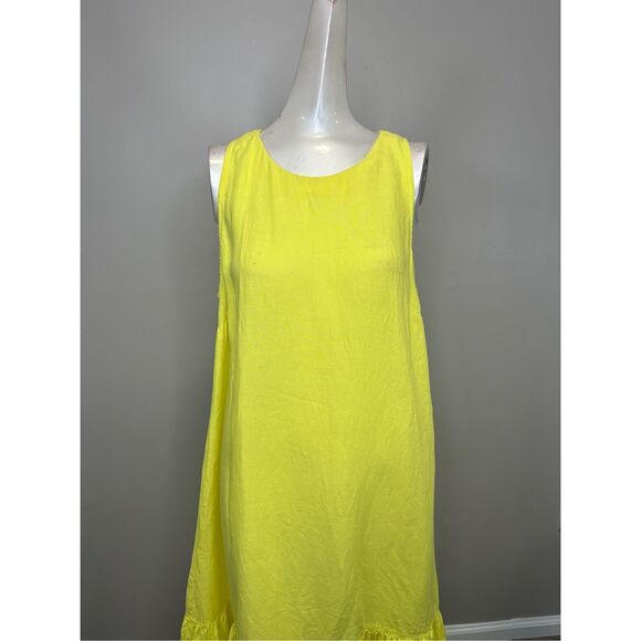 120% Lino Resort Linen Single-Tiered Swing Dress Size 46(US10) $375 - Picture 4 of 11